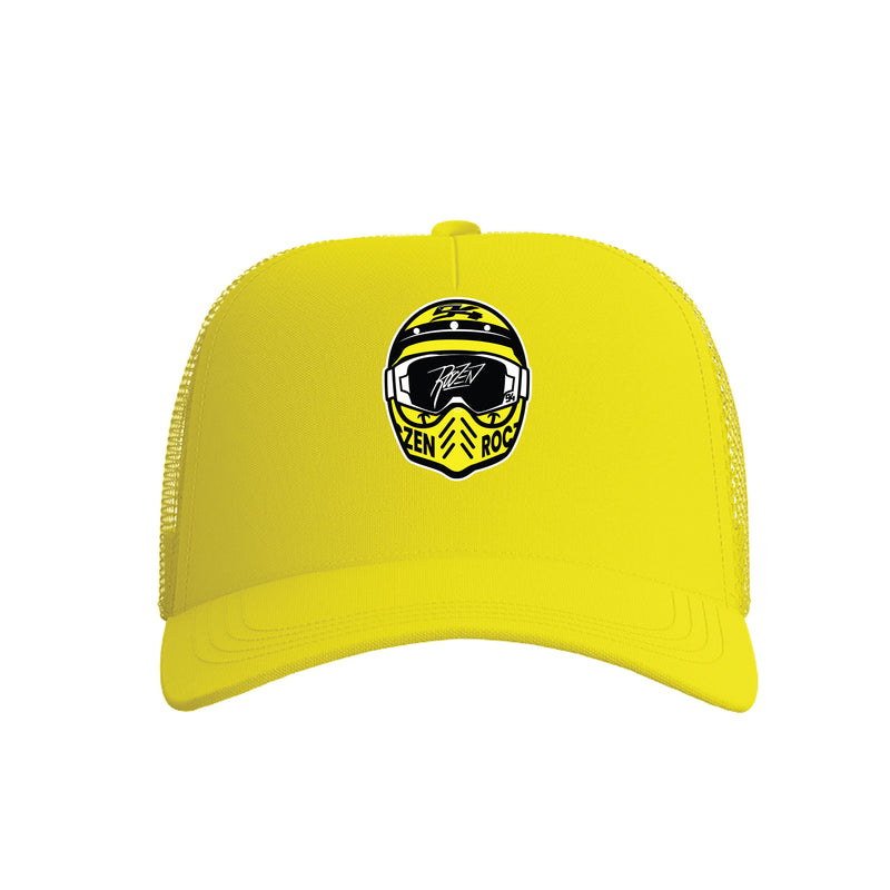 Helmet Smiley Trucker Hat - Yellow