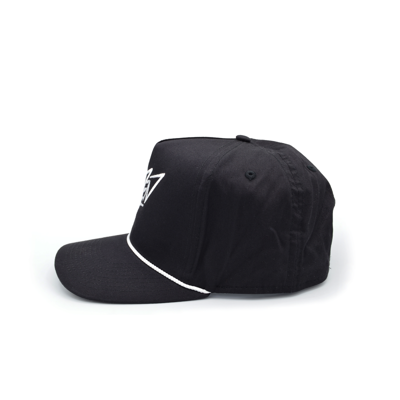 Signature Embroidered Rope Hat - Black