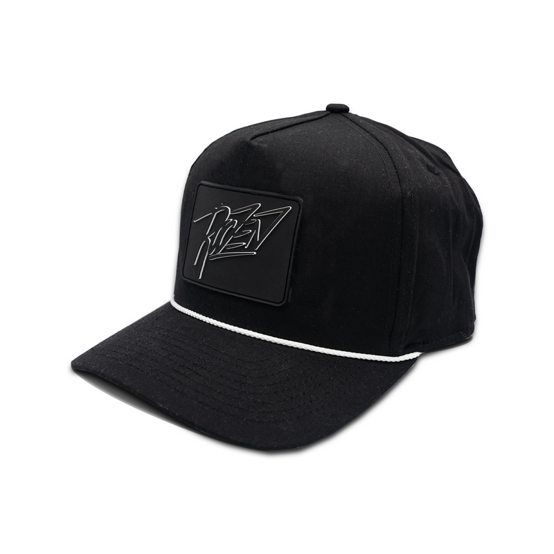 Signature Rubber Patch Rope Hat - Black