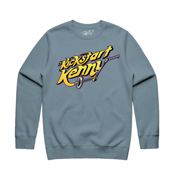 Kickstart Kenny Crewneck Sweatshirt - Slate Blue