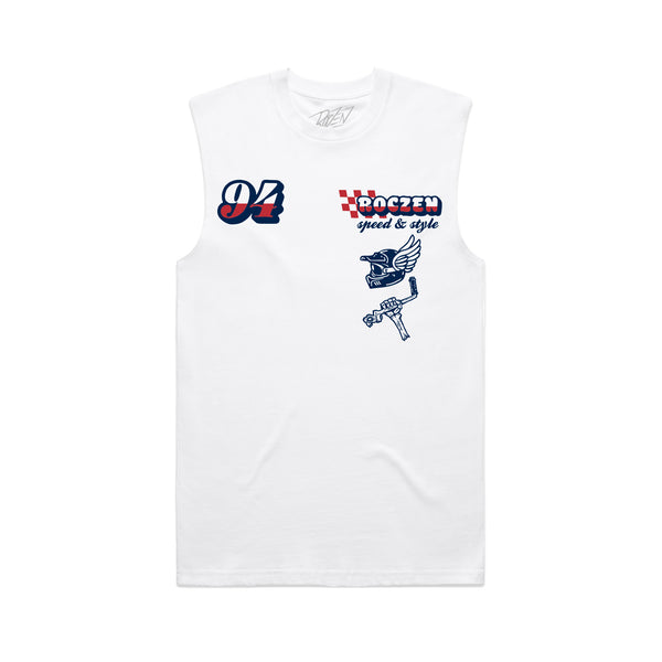 LTD USA Speed & Style Sleeveless Tank - White