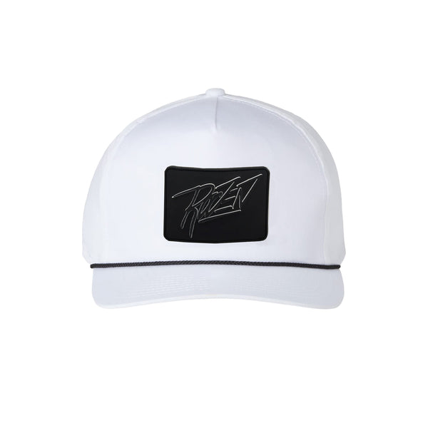 Signature Rubber Patch Rope Hat - White