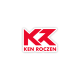 Ken Roczen KR Logo Sticker - Clear / Red (4"x2.75")