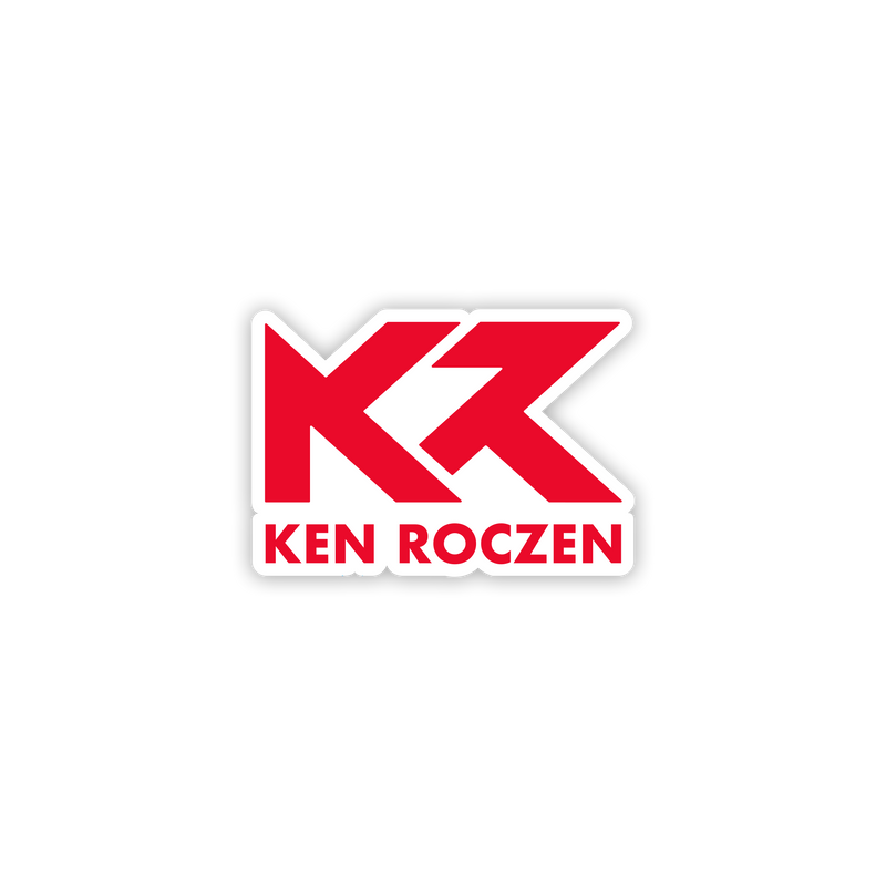 Ken Roczen KR Logo Sticker - Clear / Red (4"x2.75")