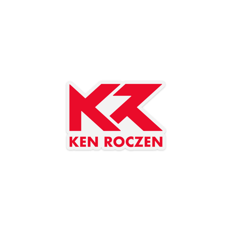 Ken Roczen KR Logo Sticker - Clear / Red (4"x2.75")